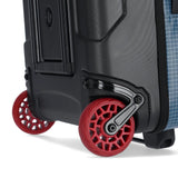 Topo Designs Apex Roller carry-on luggage in Pond Blue Grid with durable fabric and sleek design, ideal for travel.