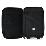 Topo Designs Apex Roller carry-on luggage in Pond Blue Grid, featuring durable design and spacious interior for travel.