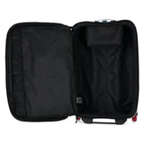 Topo Designs Apex Roller carry-on luggage in Pond Blue Grid with durable fabric and adjustable handle for easy travel.