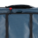Topo Designs Apex Roller carry-on luggage in Pond Blue Grid with durable design and compact size for travel.