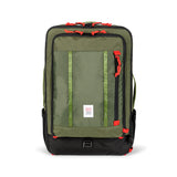 Topo Designs Global Travel Bag 40L carry-on luggage with durable fabric, multiple compartments, and adjustable straps for travel.