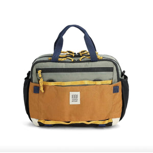 Topo Designs Mountain Cross Bag, a stylish black crossbody bag with adjustable strap and durable fabric for outdoor adventures.
