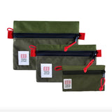 Topo Designs accessory bag bundle with micro, small, and medium packing organizers in various colors for travel and storage.