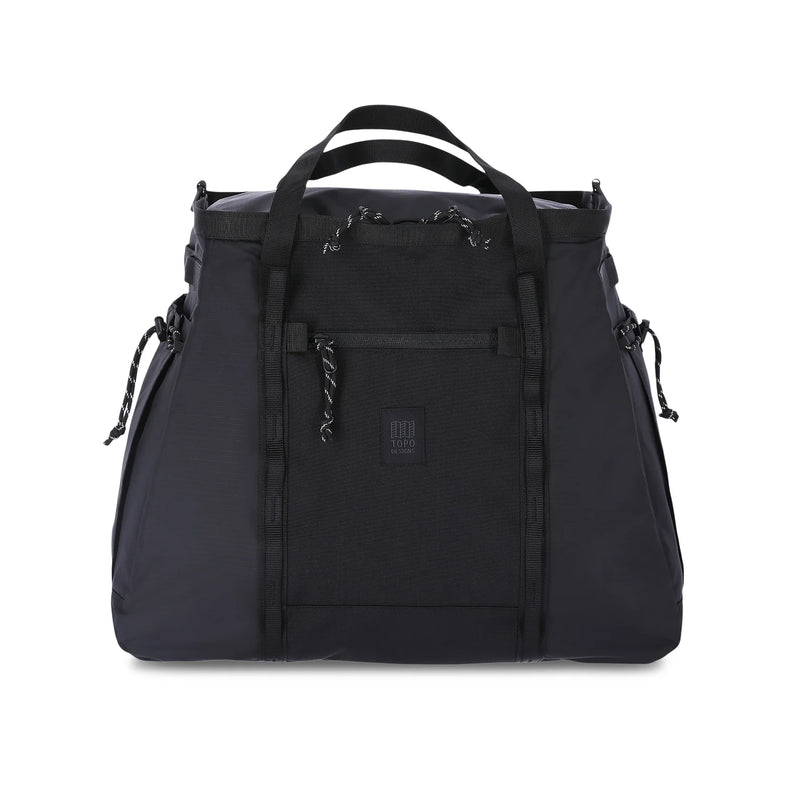 Topo Designs mountain gear tote bag with sturdy fabric handles and spacious main compartment, ideal for outdoor adventures.