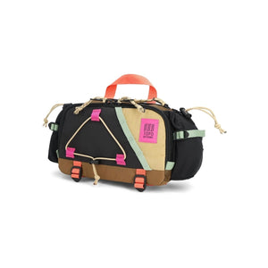 Topo Designs Mountain Hydro Hip Pack, a compact waist pack with water-resistant material and adjustable straps for outdoor activities.