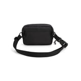 Black Ripstop Belt Bag by Topo Designs, a waist pack with durable fabric and adjustable strap, shown from the back.