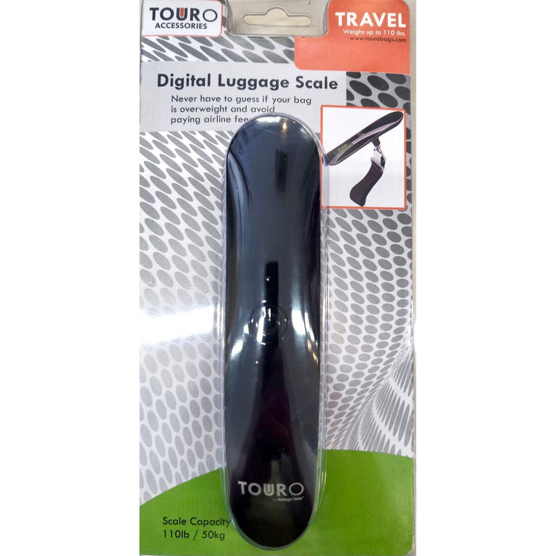 Touro Digital Luggage Scale accessory showing a compact device with digital display for weighing luggage
