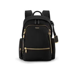 Tumi Voyageur Celina Medium Backpack in black with adjustable straps and multiple compartments, stylish and functional for daily use