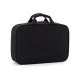 Black Tumi Voyageur Madeline Cosmetic bag with gold accents, featuring multiple compartments for organizing beauty essentials.
