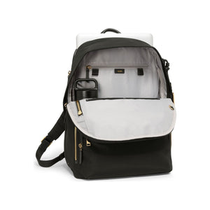 Tumi Voyageur Montana Backpack in durable fabric with multiple compartments and padded straps for comfortable carrying.