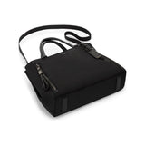 Tumi Voyageur Valetta Medium Tote bag in fabric with leather accents, featuring dual top handles and a spacious interior.