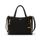 Tumi Voyageur Valetta medium tote bag in durable fabric with top handles and spacious interior, ideal for everyday use.