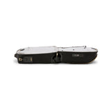 Black Tumi Voyageur Leger compact carry-on luggage with gold accents, lightweight and durable with wheels and retractable handle.