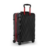 Tumi 19 Degree aluminum international carry-on luggage with four wheels and TSA lock, lightweight and durable travel case.