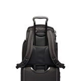 Tumi Alpha Laptop Compact Briefcase with padded compartment and sleek black design for professional travel and work.
