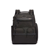 Tumi Alpha Laptop Compact Brief, black leather briefcase with padded compartment and sleek design for professional use