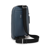 Tumi Harrison Gregory Sling bag in black with adjustable strap and multiple compartments, casual and functional design.