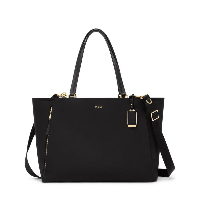 Tumi Voyageur Valetta large tote bag in durable fabric with top handles and spacious interior, perfect for everyday use.