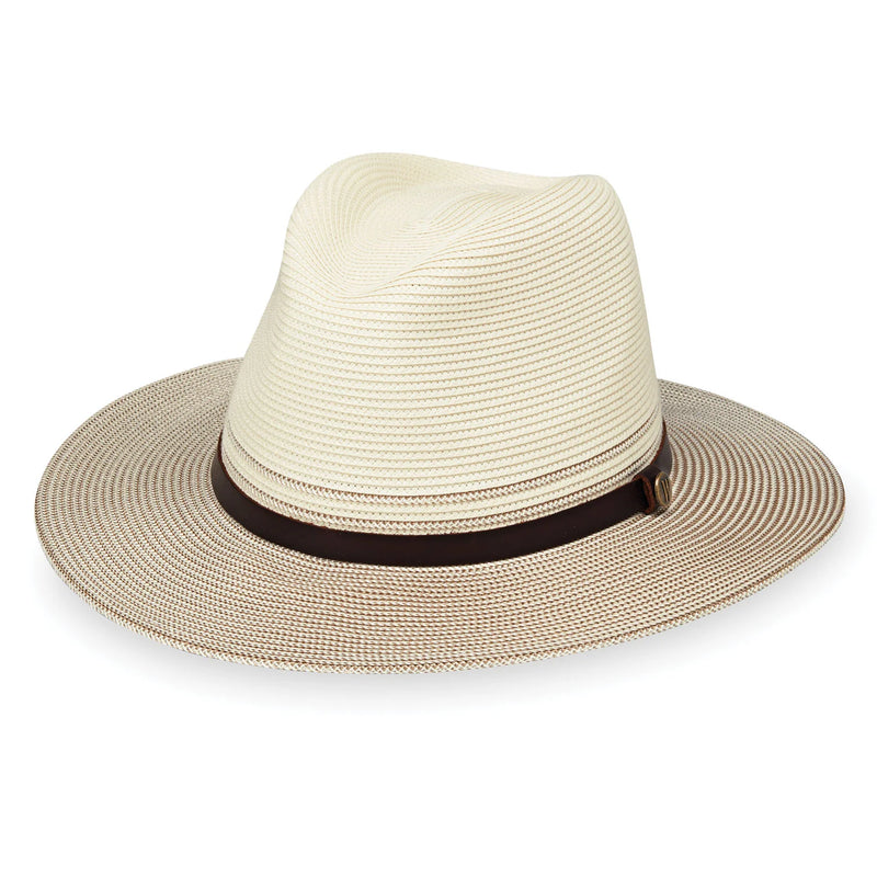 Ivory Stone Wallaroo Hat Company Carter UPF 50+ fedora packable hat, stylish accessories with wide brim for sun protection.
