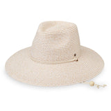 Petite Sanibel UPF 50+ packable hat by Wallaroo Hat Company in camel color, designed for sun protection and easy packing.
