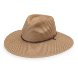 Petite Sanibel UPF 50+ packable hat by Wallaroo Hat Company in camel color, designed for sun protection and easy packing.