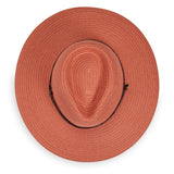 Camel Sanibel UPF 50+ packable hat by Wallaroo Hat Company, featuring wide brim and sun protection for outdoor sun safety.