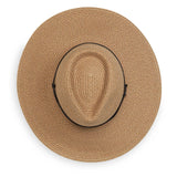 Camel Sanibel UPF 50+ packable hat by Wallaroo Hat Company, lightweight and sun-protective for outdoor wear.