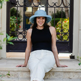 Denim Wallaroo Sydney UPF 30+ packable hat by Wallaroo Hat Company, designed for sun protection and easy packing.