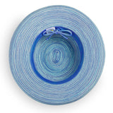 Denim Sydney UPF 30+ packable hat by Wallaroo Hat Company, lightweight sun hat with wide brim and adjustable chin strap.