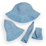 Denim Sydney UPF 30+ packable hat by Wallaroo Hat Company, with wide brim and adjustable strap for sun protection and style.