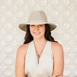 Mixed beige Victoria Fedora hat by Wallaroo Hat Company with UPF 50+ sun protection, stylish wide brim and classic design