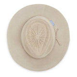 Wallaroo Hat Company Victoria Fedora in beige, UPF 50+ sun hat with wide brim and classic fedora style.