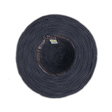 Navy and white Wallaroo Hat Company petite scrunchie UPF 50+ packable hat with wide brim, sun protection and stylish design.