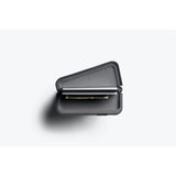 Black Bellroy Flip Case wallet showing multiple card slots and sleek leather design for secure storage.