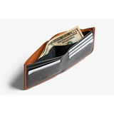 Bellroy Hide & Seek Wallet Lo in caramel leather, featuring multiple card slots and slim design for easy organization.