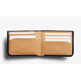 Bellroy Hide & Seek Wallet Lo in caramel leather, showcasing its slim design and multiple card slots.