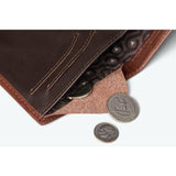 Bellroy Note Sleeve wallet in cocoa leather showing multiple card slots and sleek design for everyday use.