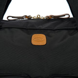 Bric's X-Collection holdall boarding tote bag with multiple pockets, black fabric with leather accents, and sturdy handles.
