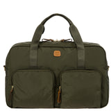 Bric's X-Collection holdall boarding tote bag with exterior pockets, durable fabric, and sleek design for travel.