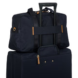 Bric's X-Collection holdall boarding tote bag with multiple pockets, black fabric, sturdy handles, and compact design.