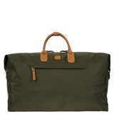 Bric's X-Collection 22-inch Deluxe Duffle Bag in durable fabric with leather accents, featuring a spacious main compartment and handles.