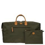Bric's X-Collection 22-inch Deluxe Duffle Bag in durable fabric with leather accents and a top handle for travel.
