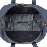 Bric's X-Collection 22-inch folding duffle bag with durable fabric and top handles, black color, and compact design.