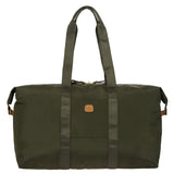 Bric's X-Collection 22-inch folding duffle bag in durable fabric with handles and a zippered opening.