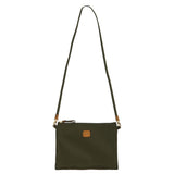 Bric's X-Collection 22-inch folding duffle bag in durable fabric with leather accents and a compact, versatile design.