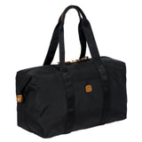 Bric's X-Collection 18-inch folding duffle bag with durable fabric and sleek design, displayed with the bag partially folded.