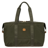 Bric's X-Collection 18-inch folding duffle bag in sleek fabric with handles and zipper closure, suitable for travel.