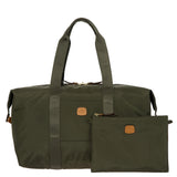 Bric's X-Collection 18-inch folding duffle bag in stylish fabric with handles and zipper closure.
