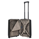 Bric's B|Y Ulisse 21-inch expandable spinner luggage with hard shell and telescopic handle, navy blue color, front view.