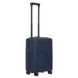 Bric's B|Y Ulisse 21-inch expandable spinner luggage with hard shell and four wheels, black color, front view.